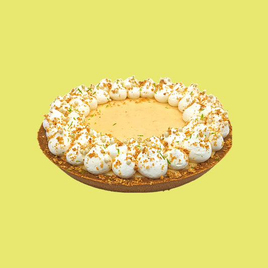 Key Lime Pie with Cream and Ginger Biscuit Crust