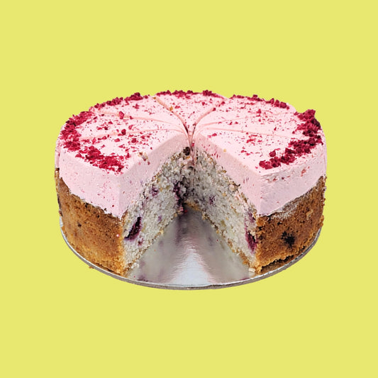 Raspberry and Coconut Vegan Cake with Pink Frosting
